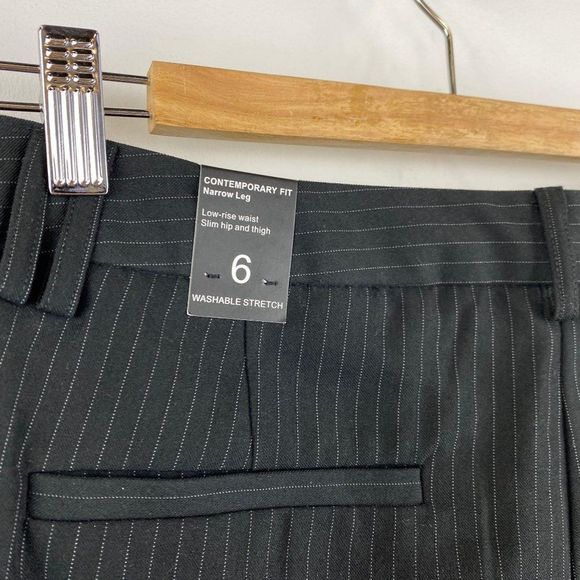 Amanda + Chelsea Stripe Low Rise Taper Pant NWT - Picture 5 of 9